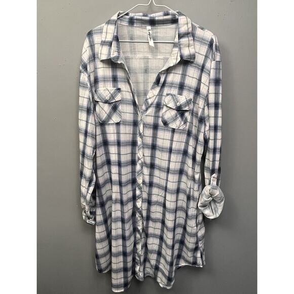 White Mark Dresses & Skirts - White Mark Couture Collection Shirt Dress Womens 3XL plaid pockets Button front